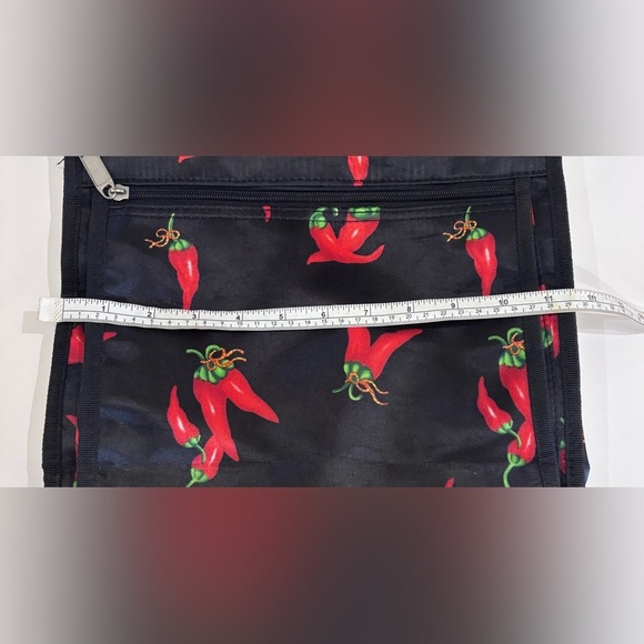 NWOT Black Purse Tote Handbag & Wallet Coin Purse With Red Chili Pepper Design - Picture 8 of 15